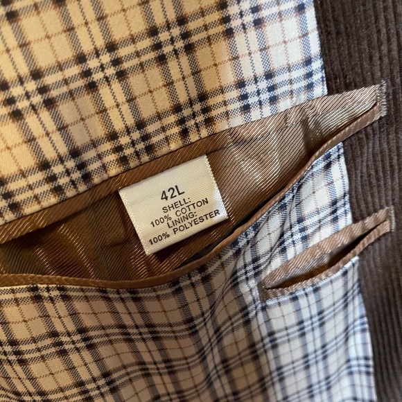 Saddlebred Sport Coat Mens 42L Brown Corduroy‎ 2 Button Casual Blazer NEW - Picture 9 of 12